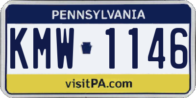 PA license plate KMW1146