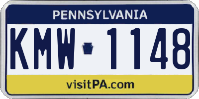 PA license plate KMW1148