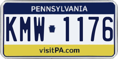 PA license plate KMW1176