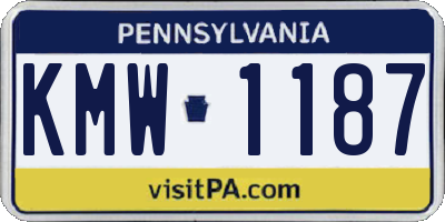 PA license plate KMW1187
