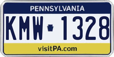 PA license plate KMW1328