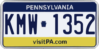PA license plate KMW1352