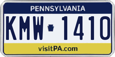 PA license plate KMW1410