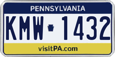 PA license plate KMW1432