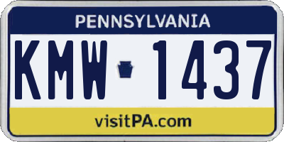 PA license plate KMW1437