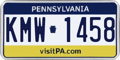PA license plate KMW1458