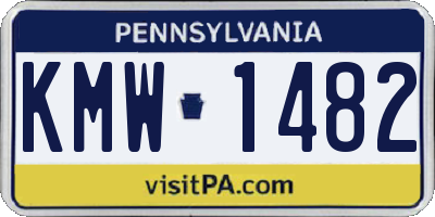 PA license plate KMW1482