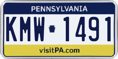 PA license plate KMW1491