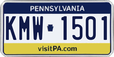 PA license plate KMW1501