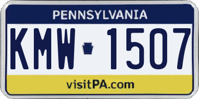 PA license plate KMW1507