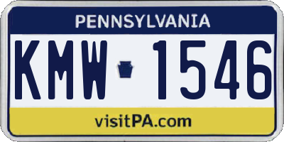 PA license plate KMW1546
