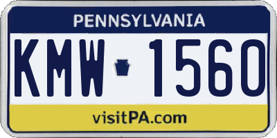 PA license plate KMW1560