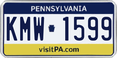 PA license plate KMW1599