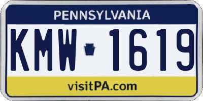PA license plate KMW1619