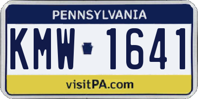 PA license plate KMW1641
