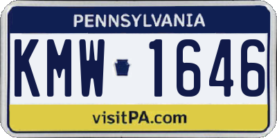 PA license plate KMW1646