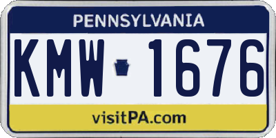 PA license plate KMW1676