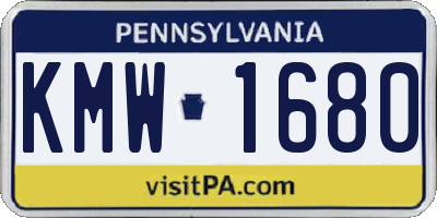 PA license plate KMW1680