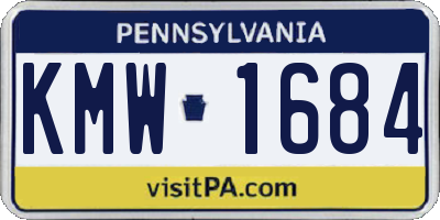 PA license plate KMW1684