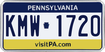 PA license plate KMW1720