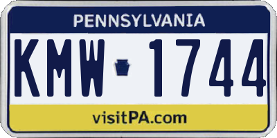 PA license plate KMW1744