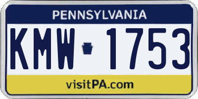 PA license plate KMW1753