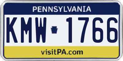 PA license plate KMW1766