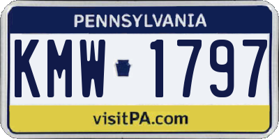 PA license plate KMW1797