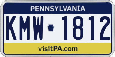 PA license plate KMW1812