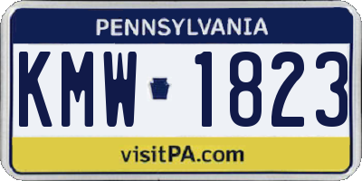 PA license plate KMW1823