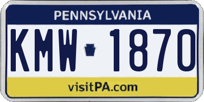 PA license plate KMW1870