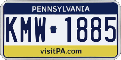 PA license plate KMW1885