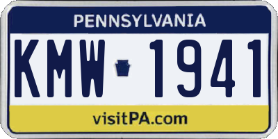 PA license plate KMW1941