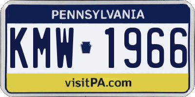 PA license plate KMW1966