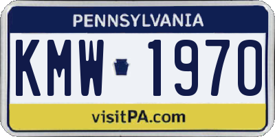 PA license plate KMW1970