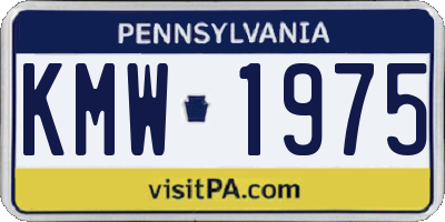 PA license plate KMW1975