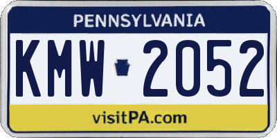 PA license plate KMW2052