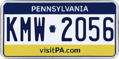 PA license plate KMW2056