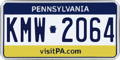 PA license plate KMW2064