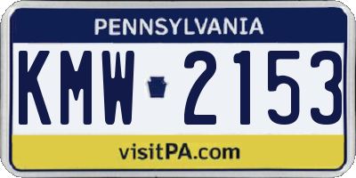 PA license plate KMW2153