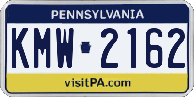 PA license plate KMW2162