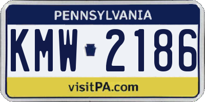 PA license plate KMW2186