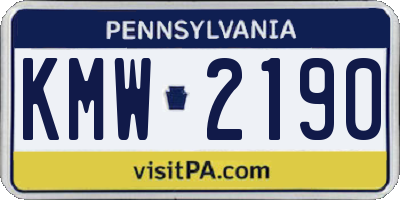 PA license plate KMW2190