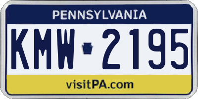 PA license plate KMW2195