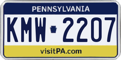 PA license plate KMW2207