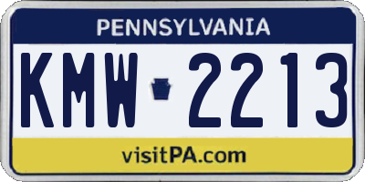 PA license plate KMW2213