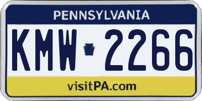 PA license plate KMW2266