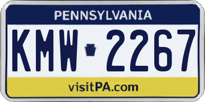 PA license plate KMW2267