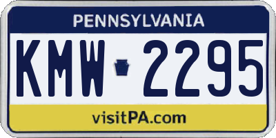 PA license plate KMW2295