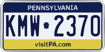 PA license plate KMW2370